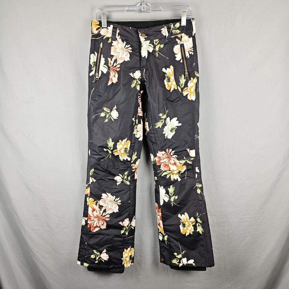 Iceburg Outerwear Snow Pants Youth 18 XL Black Floral Insulated Skiing